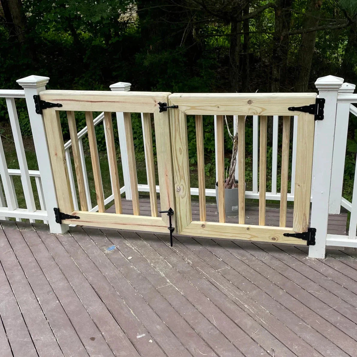 Double deck patio gate wide opening safety